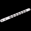 Leather Chrome Crossed Bracelet