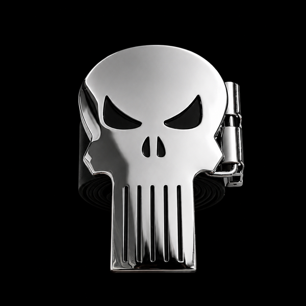 Punisher Belt Buckle with Black Belt