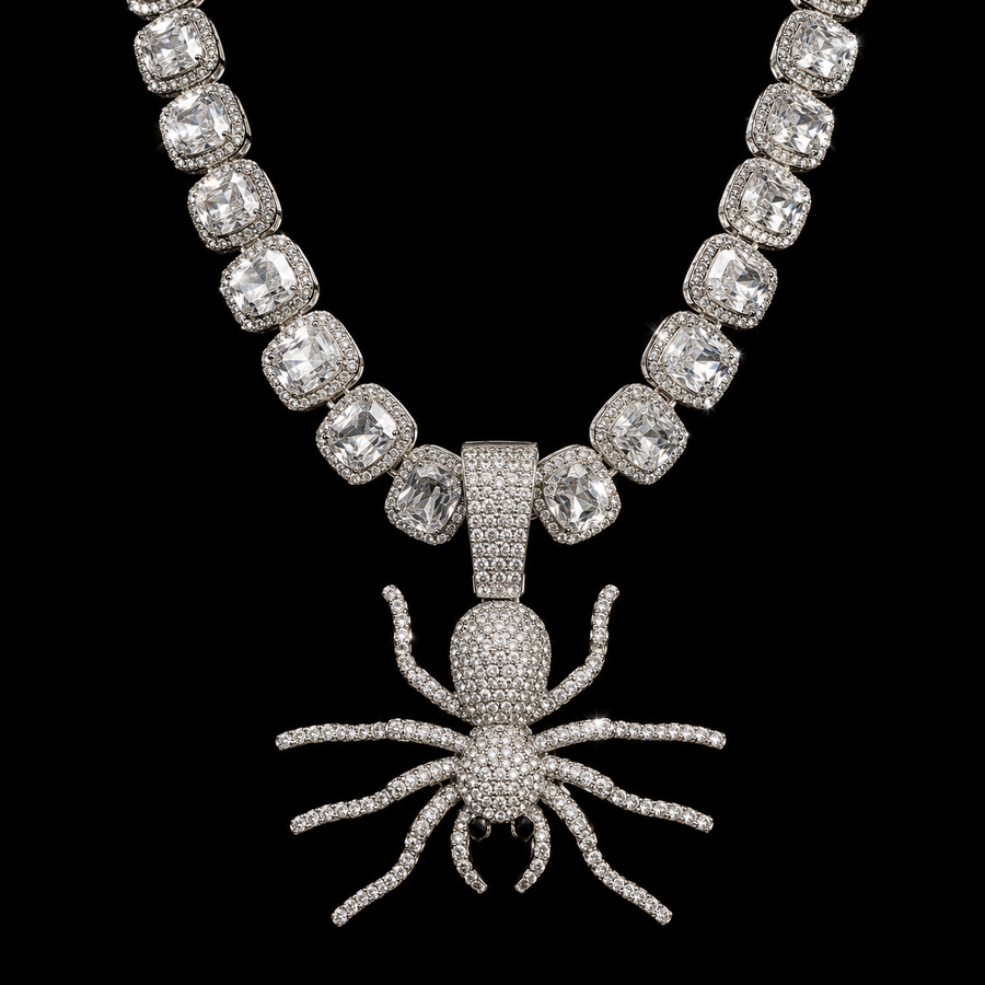 Iced Spider Pendent + Chain