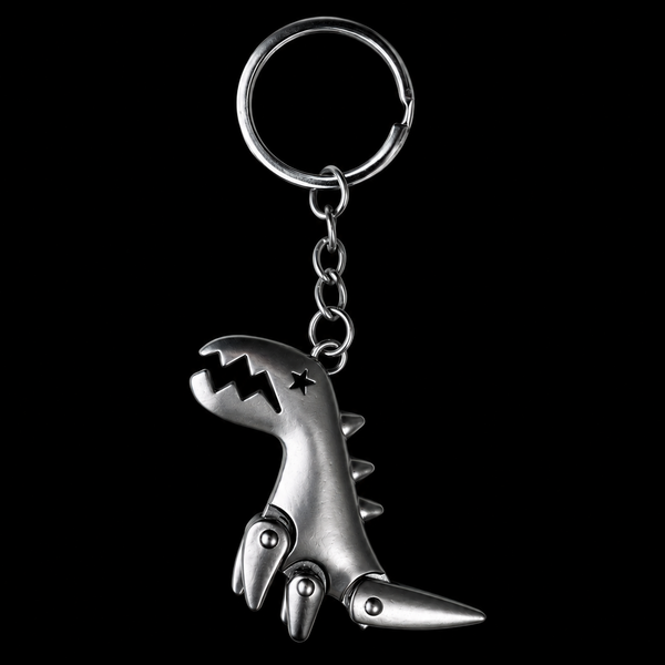 Silver Dinosour Keychain