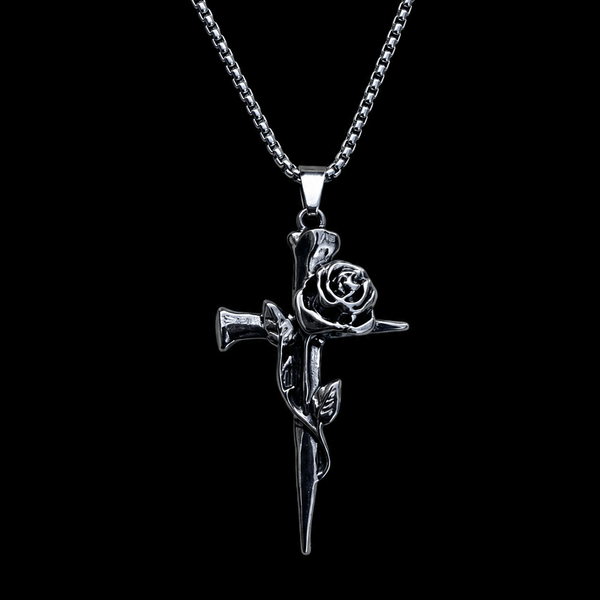 Cross Rose Pendant