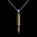 Gold Bullet Pendant Necklace