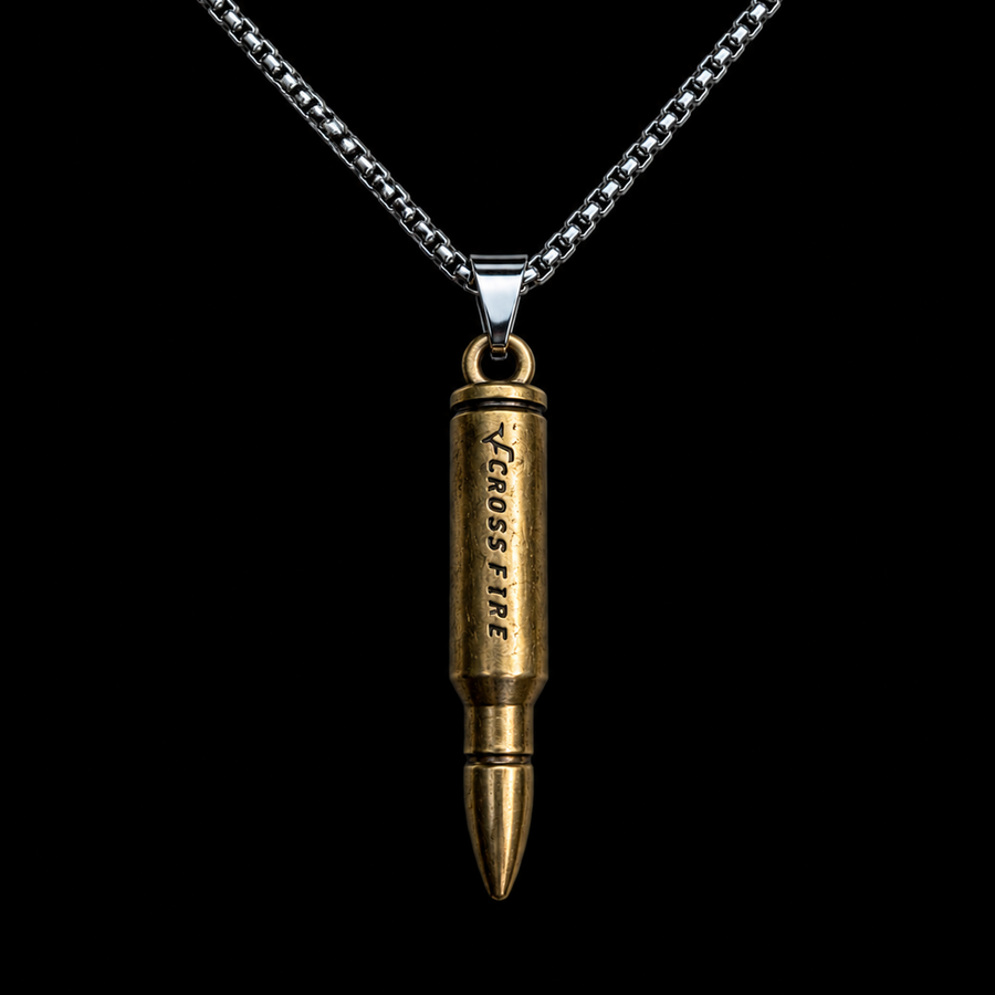 Gold Bullet Pendant Necklace