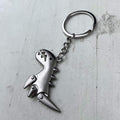Silver Dinosour Keychain