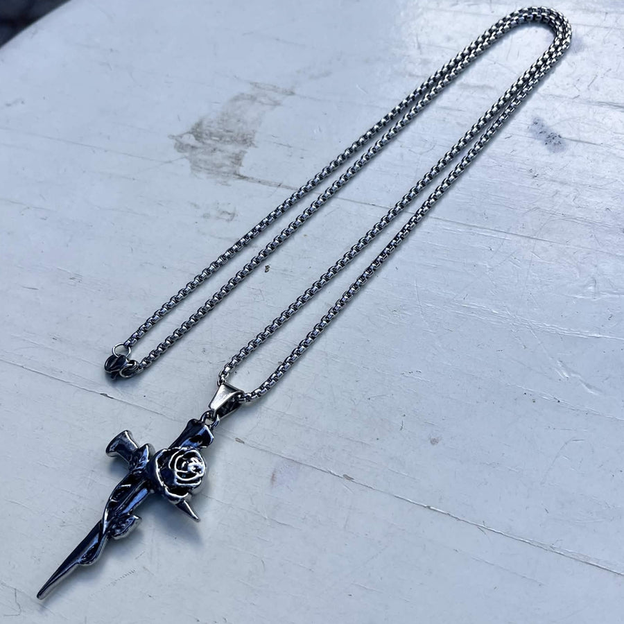Cross Rose Pendant
