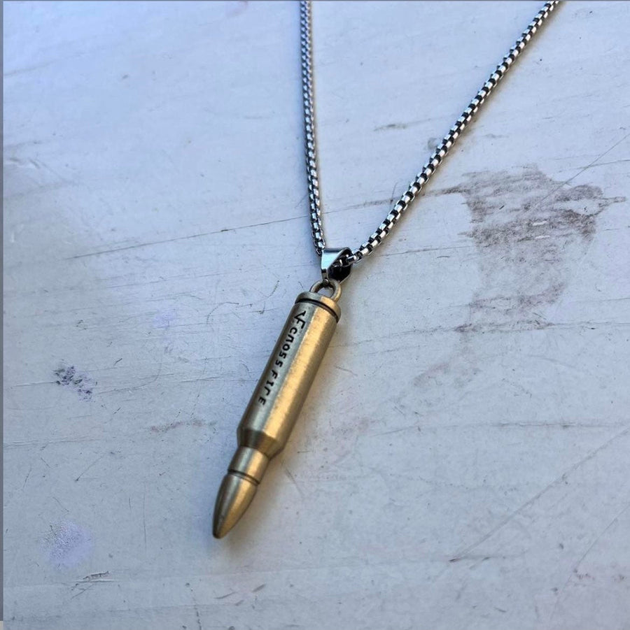 Gold Bullet Pendant Necklace