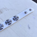 Leather Chrome Crossed Bracelet